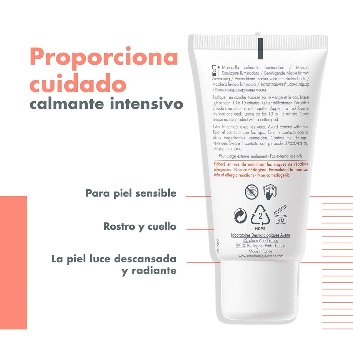Mascarilla Facial Calmante Iluminadora 50 ml - AVENE - Image 3